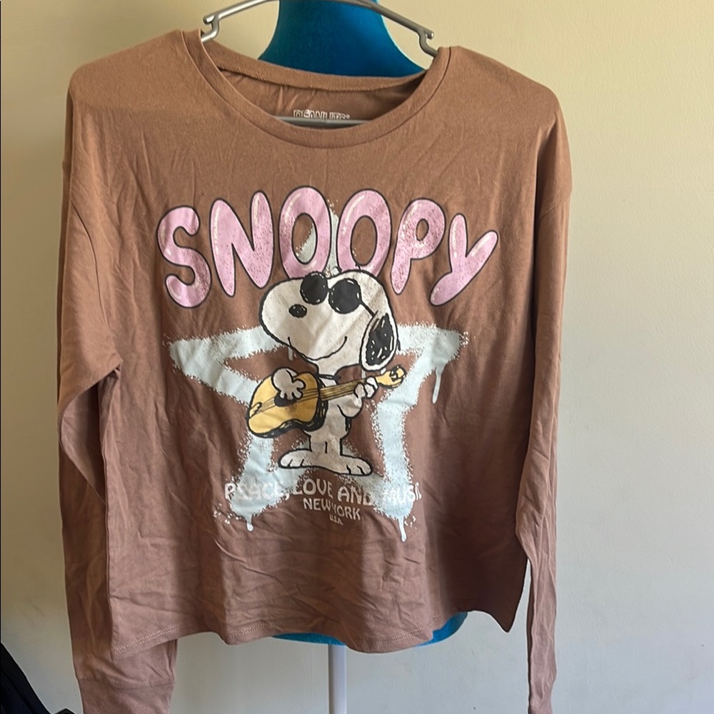 Peanuts Brown Snoopy Long Sleeve Tee